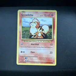 Growlithe 28/102 Pokemon TCG Base Set Unlimited Regular Uncommon LP - Image 2