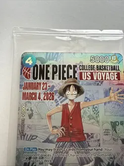 One Piece Monkey D. Luffy US Voyage College Basketball Promo Card (Mint - New) - Image 4