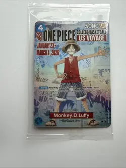 One Piece Monkey D. Luffy US Voyage College Basketball Promo Card (Mint - New) - Image 5