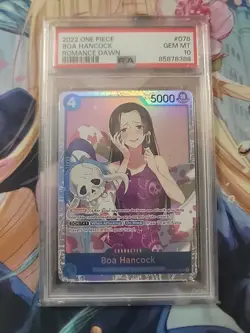 Super Rare Foil Boa Hancock 2022 One Piece #OP01-078 Romance Dawn PSA 10 - Image 1