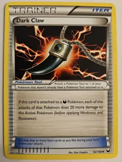 Dark Claw 92/108 Uncommon Dark Explorers Pokemon Card LP - Image 1