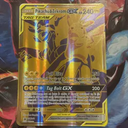 Pokemon TCG Pikachu & Zekrom GX Gold Oversized Card Promo (feel free to offer!) - Image 1