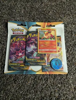 Sealed Darkness Ablaze Flareon Three Pack Blister Pokemon Cards TCG - Image 1