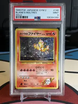 Pokemon TCG Blaine's Moltres #146 Gym Heroes Holo PSA Mint 9 WOTC - Image 1