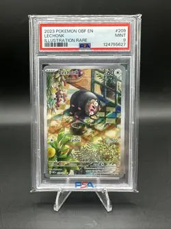 PSA 9 Mint 2023 POKEMON OBF EN Lechonk #209 LLUSTRATION RARE - Image 1