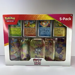 Pokemon TCG Scarlet & Violet 151 5-Pack of Mini Tins and 4 Promos Costco Bundle - Image 1