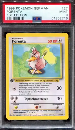PSA 9 Pokemon 1999 German 1st Edition Base Porenta Farfetch'd #27 Dodo Doduo #48 - Image 1