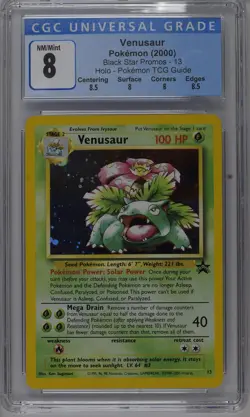 2000 Pokemon Black Star Promos Venusaur Pokemon Tcg Guide 13 CGC 8 - Image 1