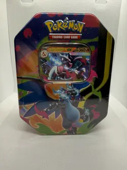 Pokemon TCG Mega Charizard X ex Tin 4 Booster Packs & Charizard Promo Sealed - Image 1