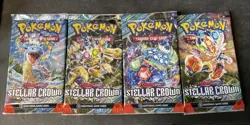 Pokemon TCG Stellar Crown Booster Pack X4 (All Artwork) New/Factory Sealed - Image 1