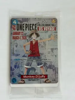 One Piece Monkey D. Luffy US Voyage College Basketball Card (J32) - Image 1