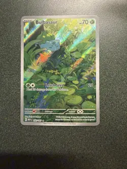 Pokemon Bulbasaur 166/165 Scarlet & Violet 151 Illustration Rare Holo Card - Image 1