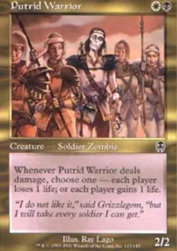 MTG magic cards 1x Putrid Warrior - Foil Apocalypse Light Play, English - Image 1