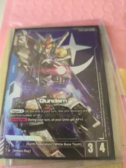 Gundam Card Game “Grandpa” Gundam ST1-001 LR+ English NM Foil - Image 1