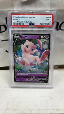 2020 MEW V DARKNESS ABLAZE FULL ART SWSH POKEMON TCG PSA 9 MINT #69/189 - Image 2