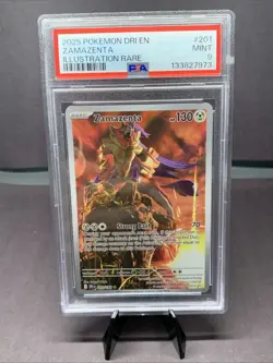 Pokemon TCG Zamazenta 201/182 Illustration Rare 2025 Destined Rivals PSA 9 Mint - Image 1