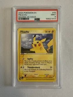 2004 Pokemon - Pikachu - EX Team Magma vs Team Aqua 43/95 - PSA 9 Mint! Nintendo - Image 1