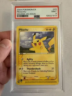 2004 Pokemon - Pikachu - EX Team Magma vs Team Aqua 43/95 - PSA 9 Mint! Nintendo - Image 2