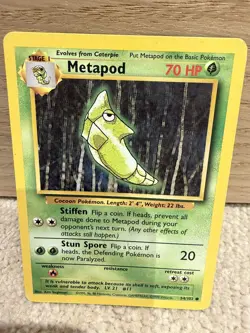 Pokemon TCG 1999 Metapod 54/102 Base Set Light Play to Near Mint - Image 1