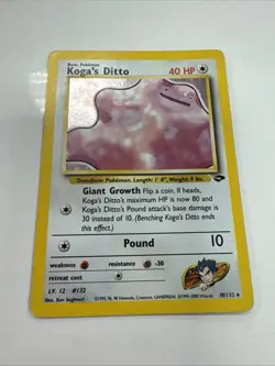 2000 Pokemon Gym Challenge 1st Edition Koga's Ditto Holo #10/132 - Image 1