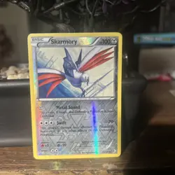 2012 Pokemon Black & White - Boundaries Crossed Reverse Foil Skarmory #96 - Image 1