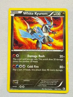 White Kyurem 102/149 Rare Boundaries Crossed Pokemon Heavily Played - Image 1