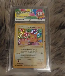 Birthday Pikachu Celebrations ACE 10 🔥 Perfect Sub Grades 🔥 Pokemon English - Image 1