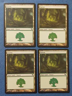 MTG 4x Forest (#299) x4 NM Shadowmoor Magic Playset Basic Land Alexander - Image 2