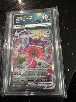 Gengar Vmax Alt Art 271/264 ACE 10 GEM MINT Fusion Strike Pokemon TCG - Image 1