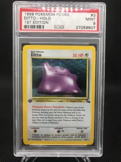 Pokemon DITTO 3/62 FOSSIL '1ST EDITION'!!! HOLO PSA 9 - SUPER RARE!! - Image 2