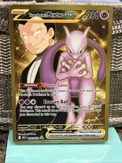 Pokemon Mewtwo EX TCG Hyper Rare Card Team Rockets 240/182 Destined Rivals - Image 1