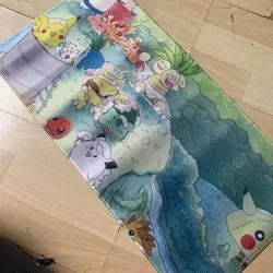 Seconds sale Pokemon Vintage Inspired Rubber Playmat Play Mat Tcg Trading Card - Image 1