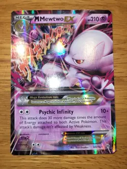 2015 Pokemon TCG M Mewtwo EX Holo Rare Card XY Breakthrough 64/162 NM FREE SHIP - Image 1