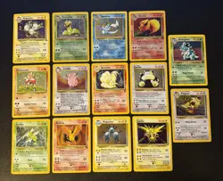 Vintage Pokemon Holo 14 Cards Snorlax Zapdos Flareon Vaporeon Base/Jungle/Fossil - Image 1