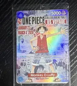 One Piece CCG Monkey.D.Luffy US Voyage Basketball Card - Image 1