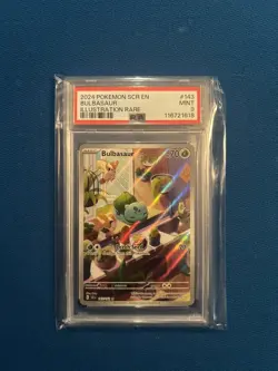 Pokemon TCG Bulbasaur Scarlet & Violet Holo Illustration Rare Card 143/142 PSA 9 - Image 1