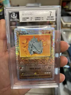 Rhyhorn 90/110 Legendary Collection REVERSE HOLO BGS 7 Vintage Pokemon Card - Image 1