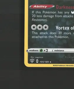 Darkrai 105/189 Darkness Ablaze Cosmos Holo Rare Pokemon Card NM - Image 5