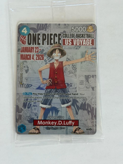 One Piece Monkey D. Luffy US Voyage College Basketball Card - Image 1