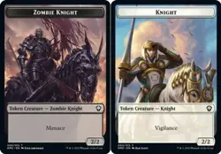 Zombie Knight // Knight Double-sided Token Light Play, English Magic the Gatheri - Image 1