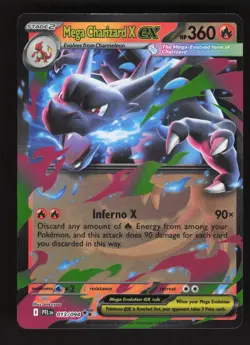 Mega Charizard x EX 013/094 Pokemon Phantasmal Flames Holo Full Art Card - Image 1