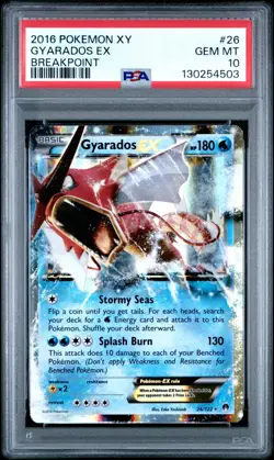 2016 POKEMON BREAKPOINT GYARADOS EX #26 PSA 10 GEM MINT #130254503 - Image 1