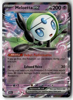 Meloetta ex ⭐ 044/086 Holo Double Rare Black Bolt 2025 Pokemon NM - Image 1