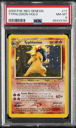 2000 POKEMON NEO GENESIS #17 TYPHLOSION-HOLO PSA 8 - Image 1