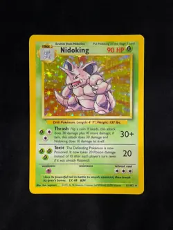 POKEMON TCG 1999 NIDOKING 11/102 BASE SET HOLO RARE EN - LP/MP - Image 1