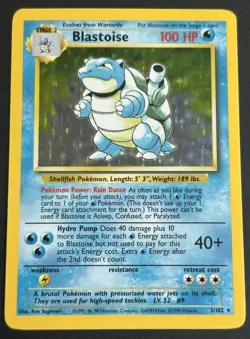 Pokemon TCG Blastoise 2/102 Base Set Holo Rare NM - Image 1