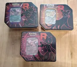 New Sealed Pokemon TCG Destined Rivals Team Rocket Tin Set of 3 - Image 2
