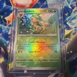 Pokemon TCG Leafeon #005/131 Masterball Pattern Holo SV: Prismatic Evolutions - Image 1
