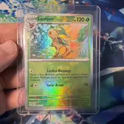 Pokemon TCG Leafeon #005/131 Masterball Pattern Holo SV: Prismatic Evolutions - Image 3