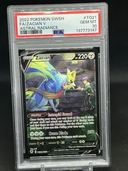 Pokemon Zacian V TG21 Astral Radiance Full Art Ultra Rare Holo PSA 10 - Image 1